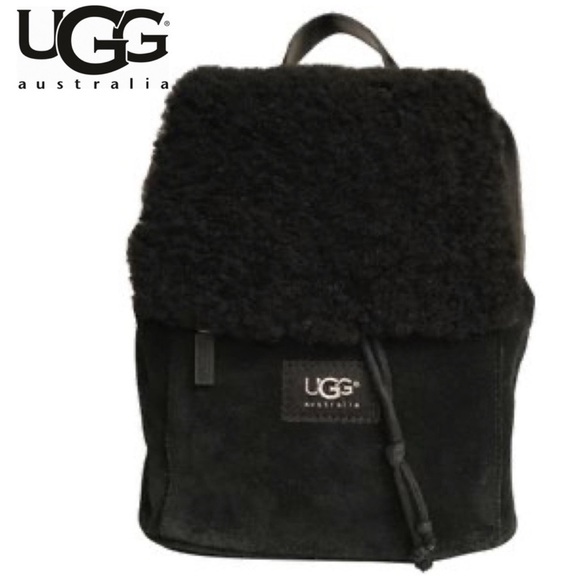 UGG Handbags - UGG Australia Nordie Shearling & Suede Backpack Black Mini Bag